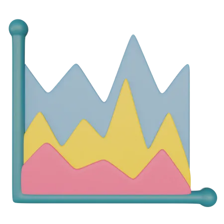 Area Chart  3D Illustration