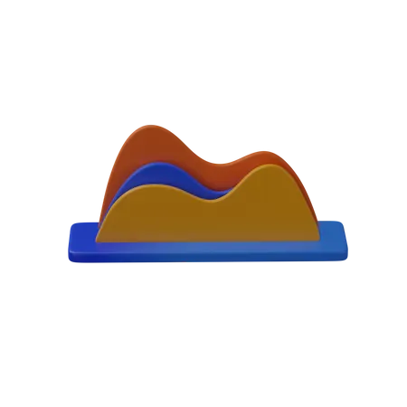 Area Chart  3D Icon
