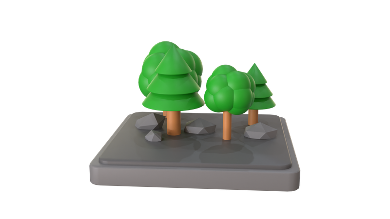 Área florestal  3D Icon