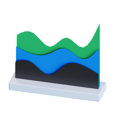 Area Graph  3D Icon