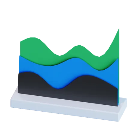 Area Graph  3D Icon