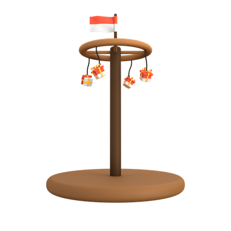 Areca Climbing A Traditional Indonesian Game  3D Icon