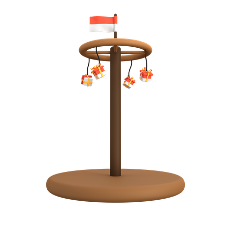 Areca Climbing A Traditional Indonesian Game  3D Illustration