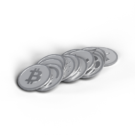 Bitcoin d'argent  3D Icon