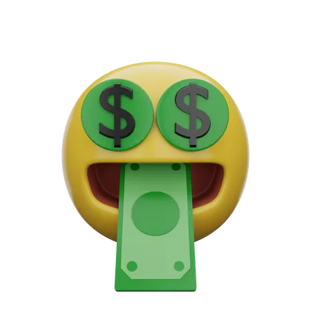 Emoji bouche d'argent  3D Emoji