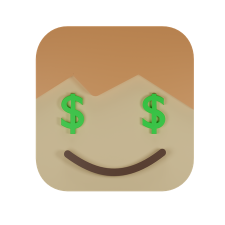 Visage de bouche à argent  3D Emoji
