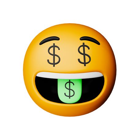 Argent bouche visage emoji  3D Icon