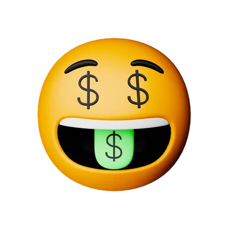 Argent bouche visage emoji  3D Icon