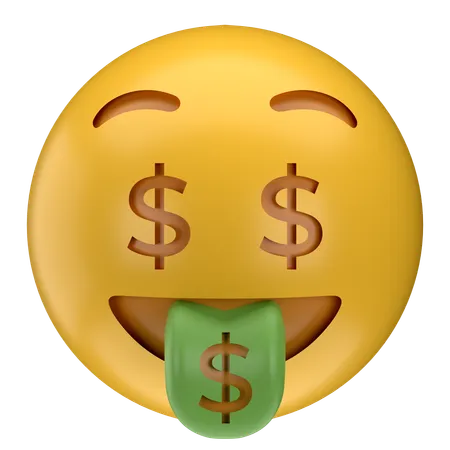 Argent bouche visage emoji  3D Icon