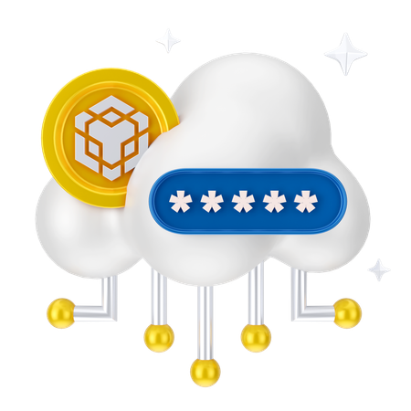 Sécurité du cloud monétaire  3D Icon