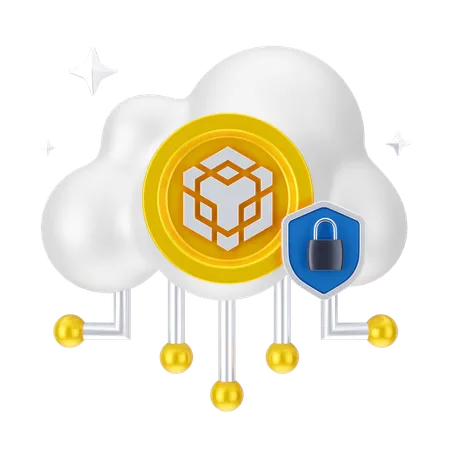 Sécurité du cloud monétaire  3D Icon