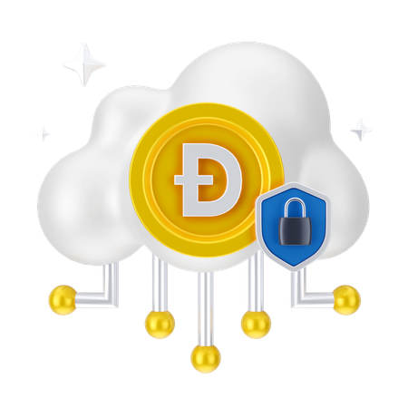 Sécurité du cloud monétaire  3D Icon