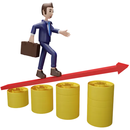 Croissance monétaire  3D Illustration