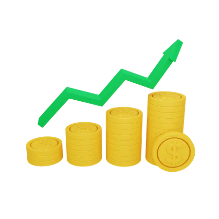 Croissance monétaire  3D Illustration