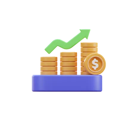 Croissance monétaire  3D Illustration