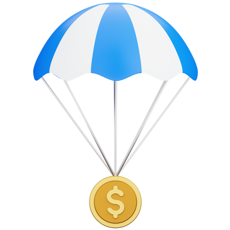 Argent, Dollar, Parachute  3D Icon