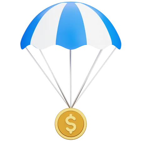 Argent, Dollar, Parachute  3D Icon