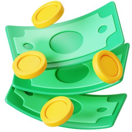 Espèces et pièces de monnaie  3D Icon