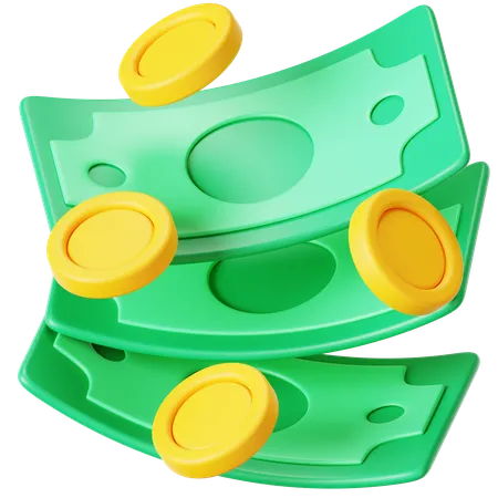 Espèces et pièces de monnaie  3D Icon