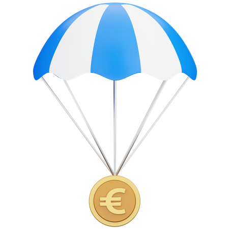 Argent Euro Parachute  3D Icon