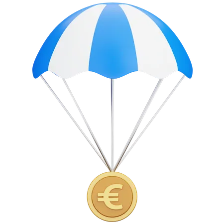 Argent Euro Parachute  3D Icon