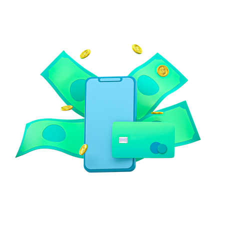 Argent mobile  3D Illustration