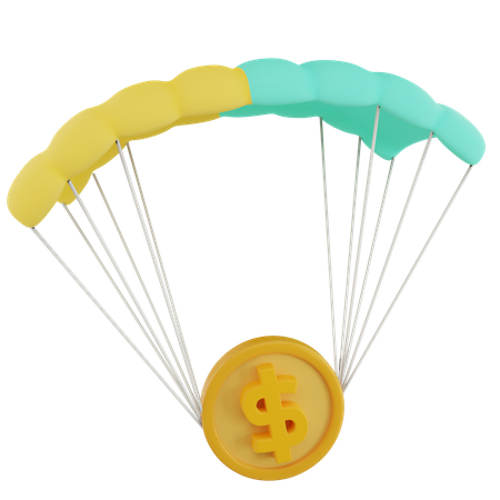 Argent parachute  3D Icon