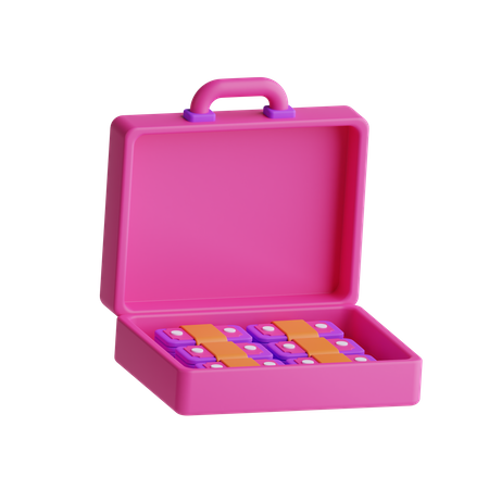 Valise d'argent  3D Icon