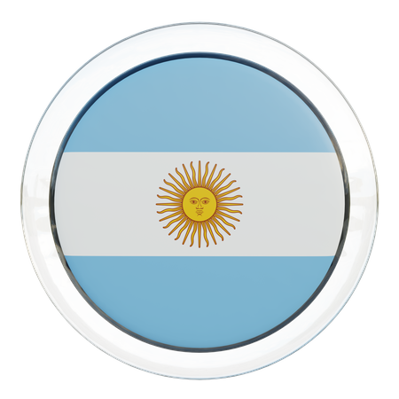 Argentina Flag Glass  3D Flag