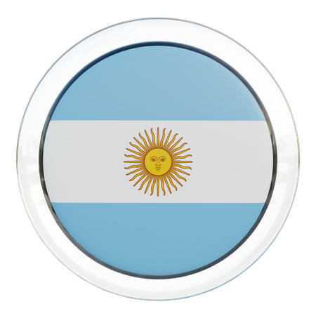 Argentina Flag Glass  3D Icon