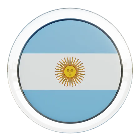 Argentina Flag Glass 3D Illustration