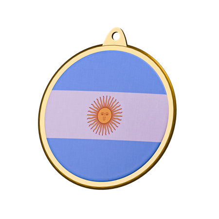 Argentina Flag Medal Badge  3D Icon