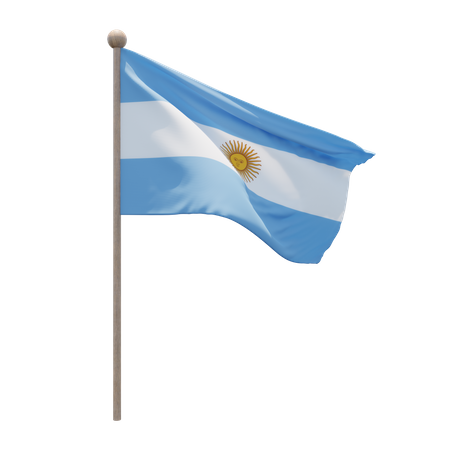 Argentina Flag Pole 3D Illustration