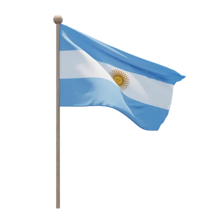 Argentina Flag Pole 3D Illustration