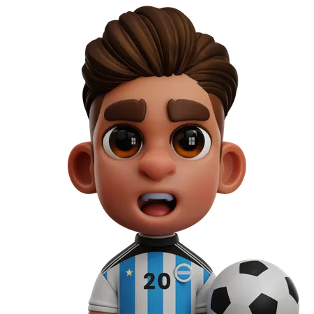 ARGENTINA PLAYER WITH BALL  3D Icon