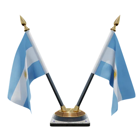 Support de drapeau de bureau double argentine  3D Flag