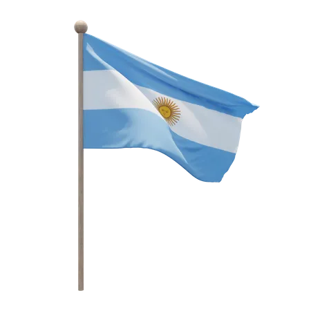 Argentinien Fahnenmast  3D Flag