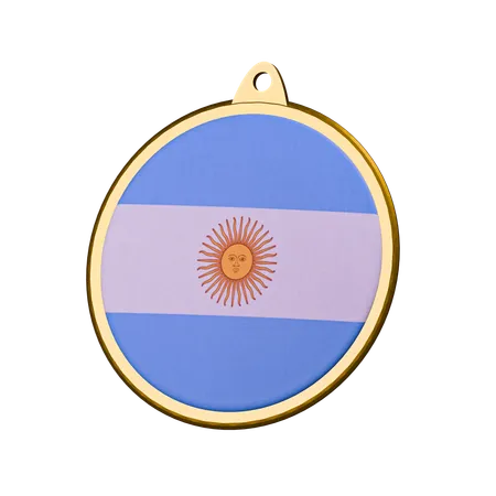 Medaillenabzeichen der argentinischen Flagge  3D Icon