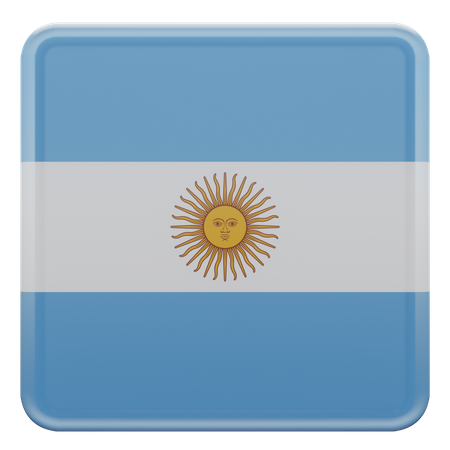Quadratische Flagge Argentiniens  3D Icon
