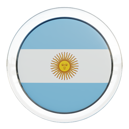 Argentinien Runde Flagge  3D Icon