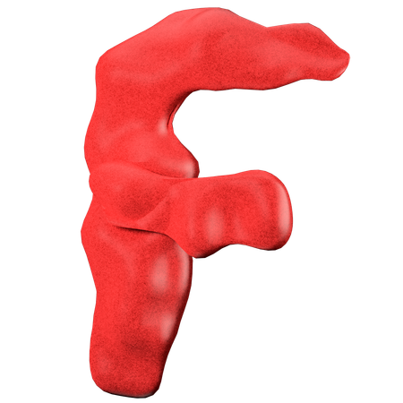 Argila letra F  3D Icon