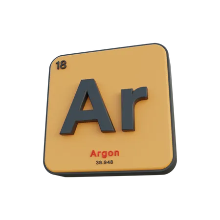 Argon  3D Illustration