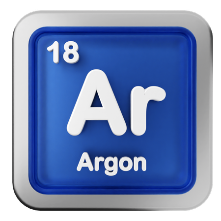 アルゴン周期表  3D Icon