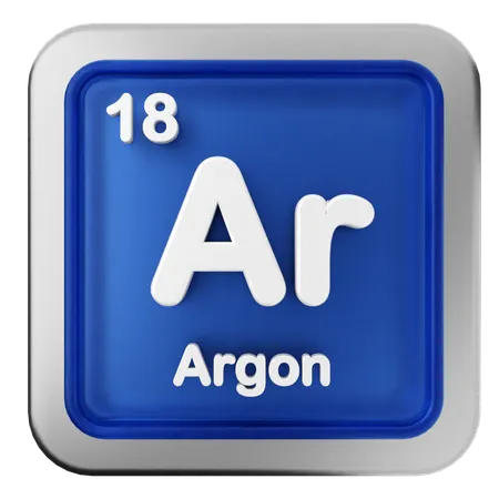 アルゴン周期表  3D Icon