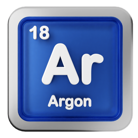 Argon Periodic Table  3D Icon