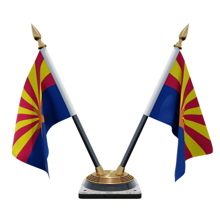 Doppelter Tischflaggenständer „Arizona“  3D Flag