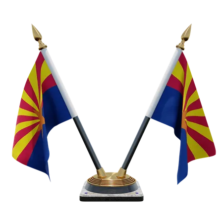 Doppelter Tischflaggenständer „Arizona“  3D Flag