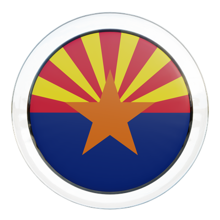 Arizona Flag Glass  3D Illustration