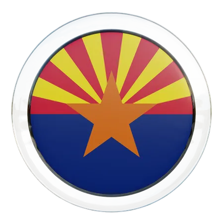 Arizona Flag Glass  3D Illustration