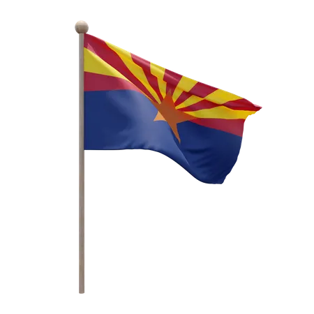 Arizona Flag Pole  3D Illustration